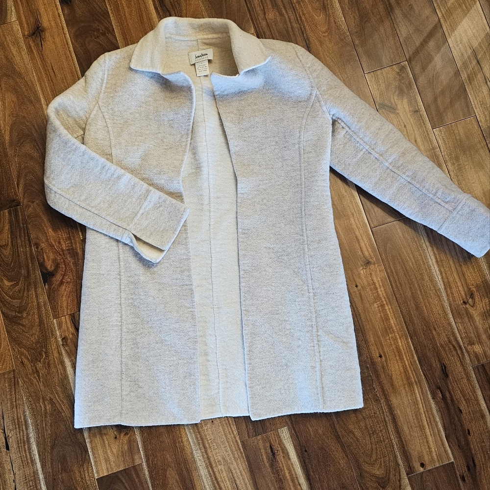 Nieman Marcus Wool Cream Colored Coat